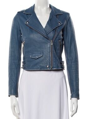 IRO $1930 Asheville cropped lamb skin washed biker leather jacket xs